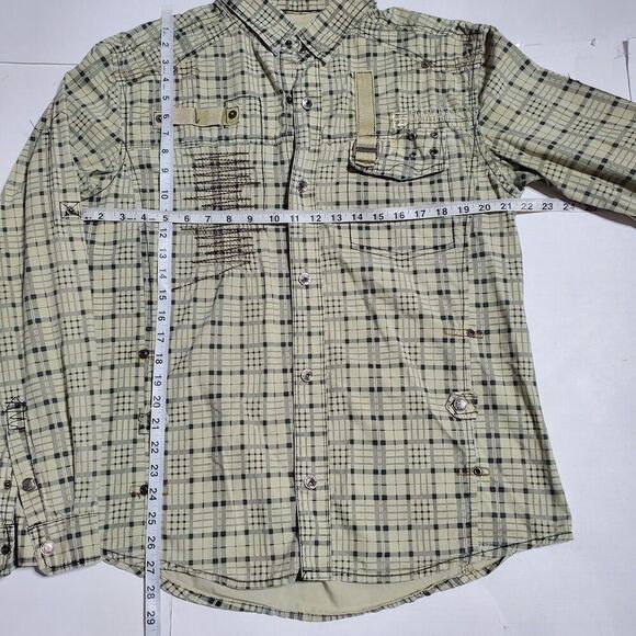 Vintage Fusai Button Up Shirt Size L Y2K Cyber Goth Grunge Mens - Picture 9 of 13